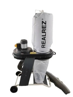 Стружкоотсос REALREZ FM200/220В / Промышленный пылесос для уборки древесных стружек 550 Вт / Вытяжка для стружки и опилок со шлангом