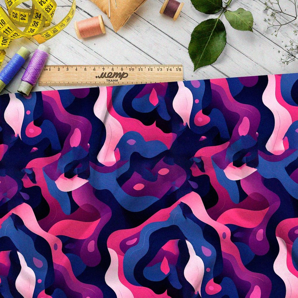 Ткань премиум таффета абстрактный хор