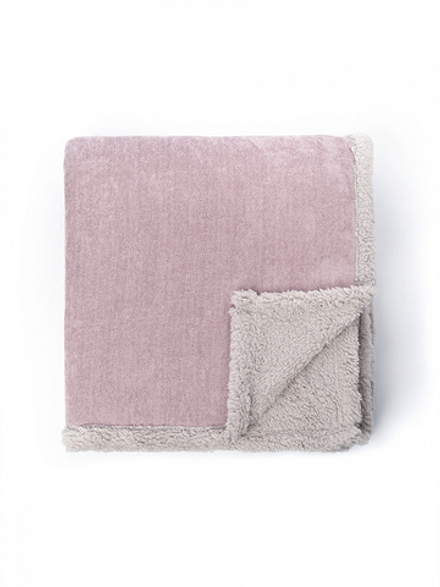 Плед DeNASTIA twinsoft 150x200 100% полиэстер шенилл,шерпа сиреневый,серый