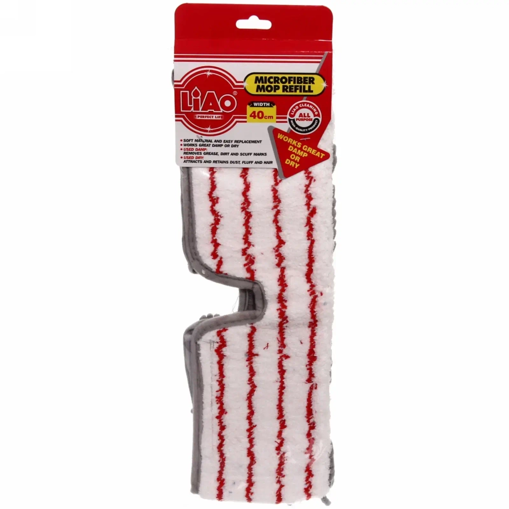 Сменная насадка для швабры двухстороняя «Liao» микрофибра 40х11 см R130004