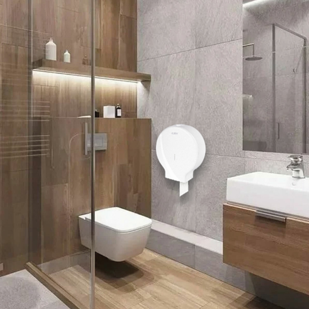 Диспенсер для туалетной бумаги LAIMA PROFESSIONAL ORIGINAL (Система T1), БОЛЬШОЙ, белый, ABS-пластик.