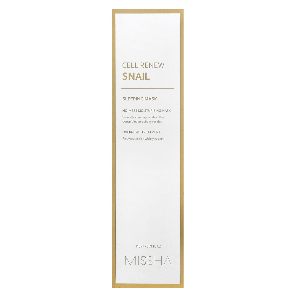 Missha, Cell Renew Snail, ночная косметическая маска, 110 мл (3,71 жидк. унции)