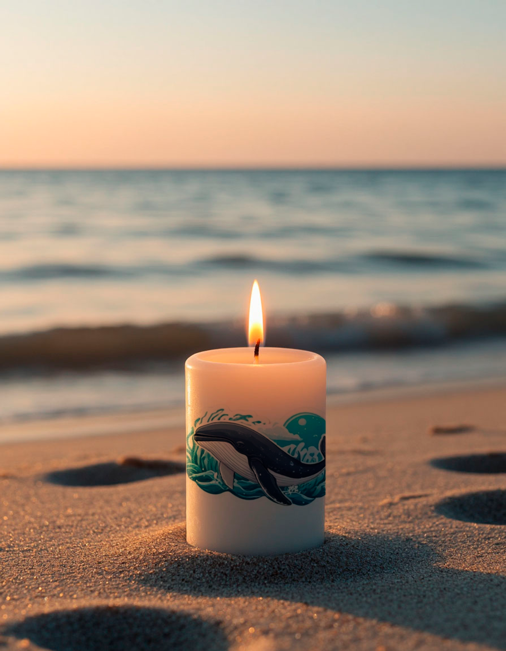 Трансфер переводной - декаль для свечей и гипса киты 002 А5