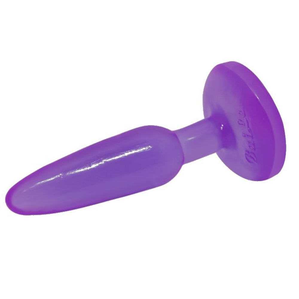 Фиолетовая анальная пробка с присоской - 14 см.