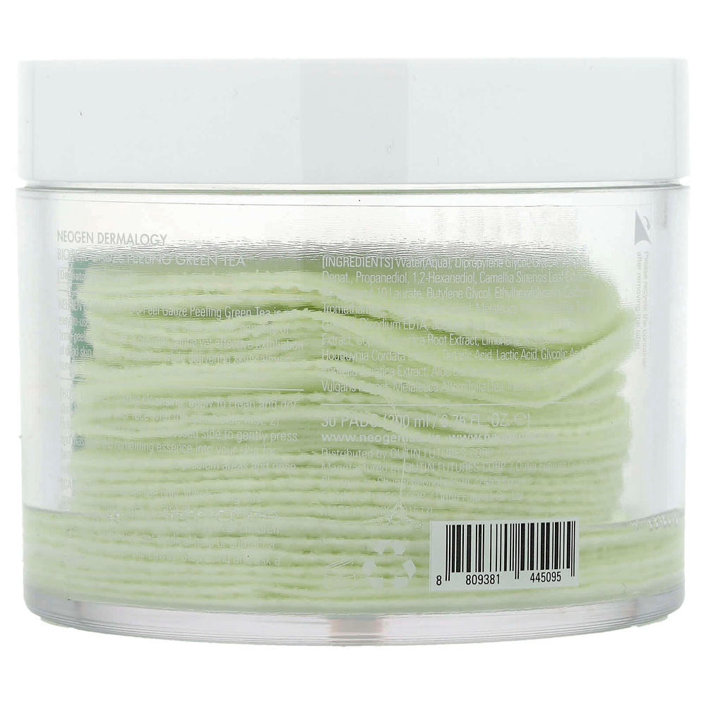 Neogen, Bio-Peel, диски для пилинга, зеленый чай, 30 шт., 200 мл
