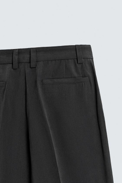 ZARA СТРУЯЩИЕСЯ БРЮКИ RELAXED FIT, ЧЕРНЫЙ