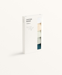 OYSHO Набор из 5 пар трусов-стрингов из хлопковой смеси, пыльно-розовый