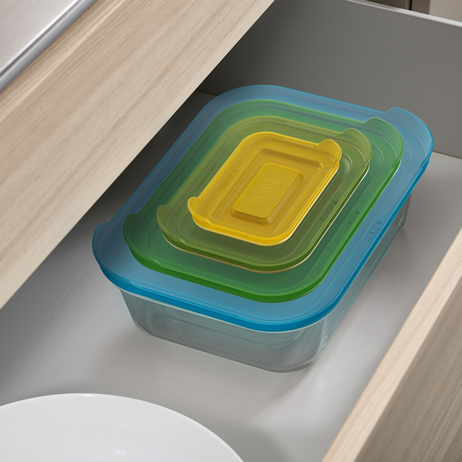 Набор из 4 контейнеров Nest стеклянный, Joseph Joseph