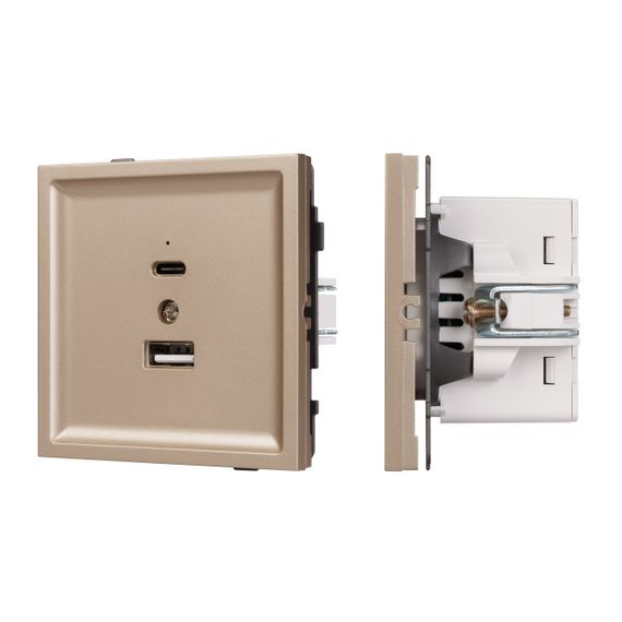 Механизм USB розетки SCT-TENDO-MUAC-PL-GD (5V, 3A, QC3) Arlight 054097