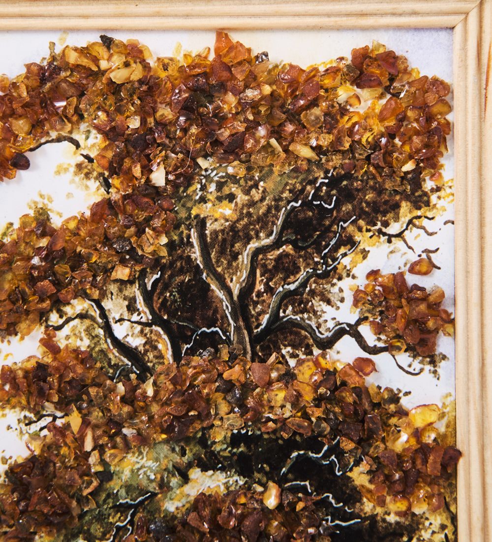 AMB-03/43 Картина «Красота природы» (с янтарной крошкой) H-32см