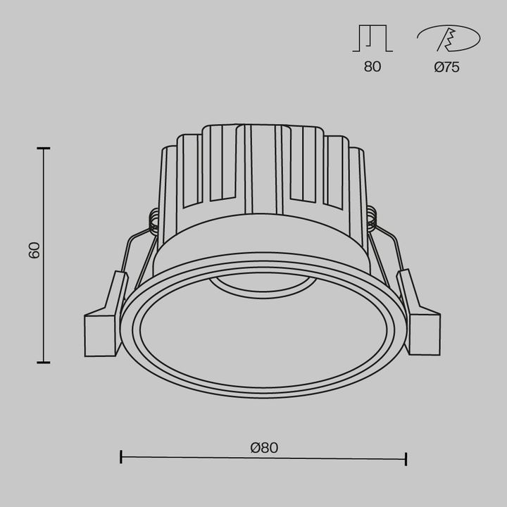 Встраиваемый светодиодный светильник Maytoni Technical Round DL058-12W2.7K-W