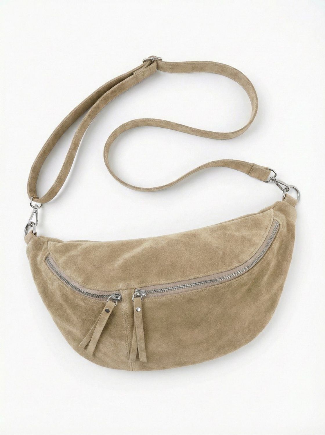 Banana bag, ballerina, NOVA suede silver (пшеница)