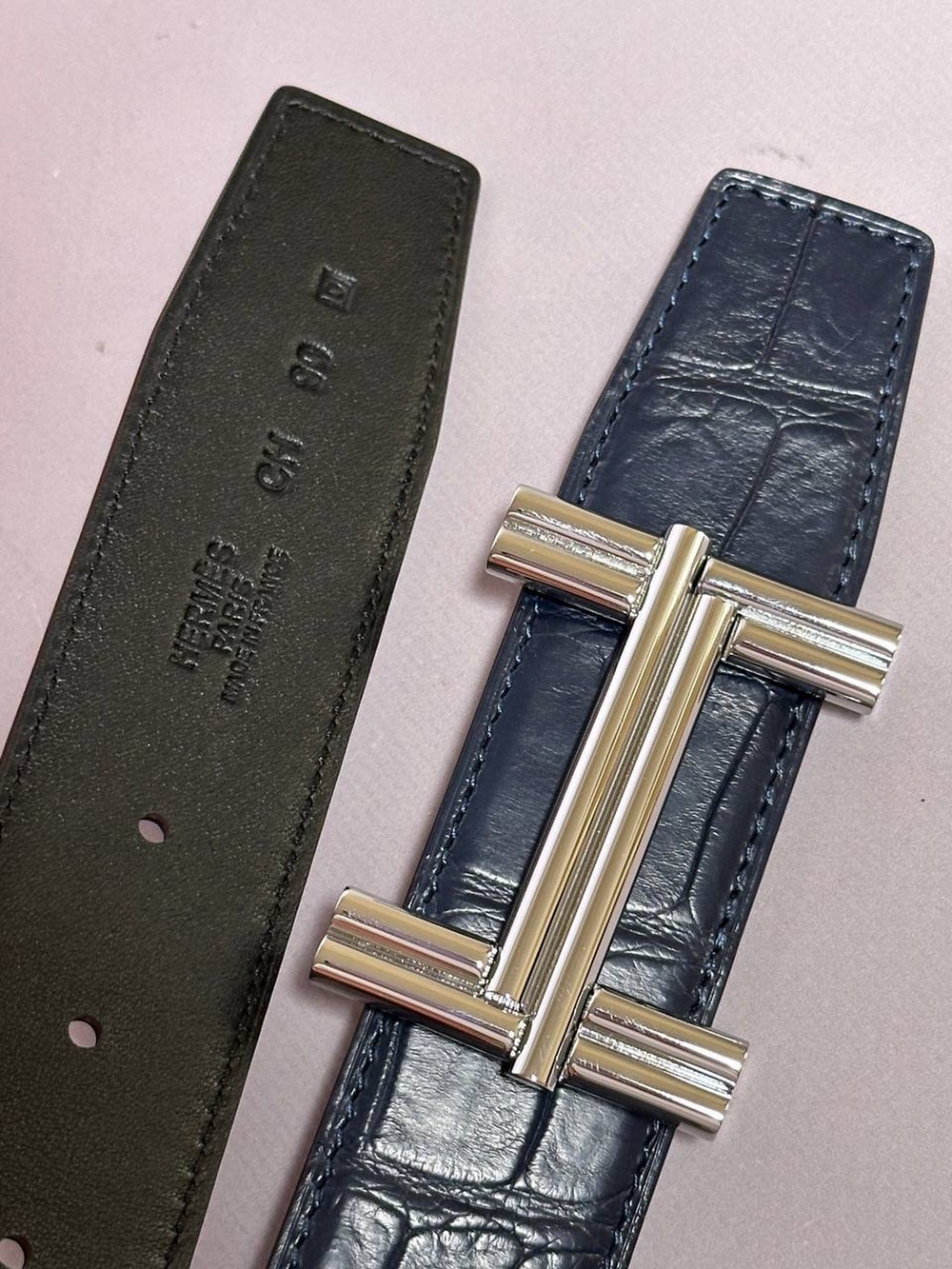 Ремень Hermes из кожи крокодила