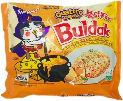 🇰🇷 Лапша быстрого приготовления Samyang Hot Chicken Quattro Cheese со вкусом четыре сыра, 145 г