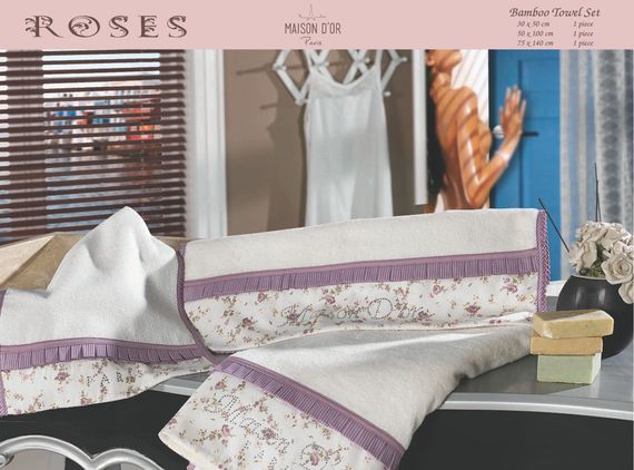 Набор полотенец  ROSES - РОСЭС 3пр 30х50 50х100 и 70х140 Maison Dor (Турция)