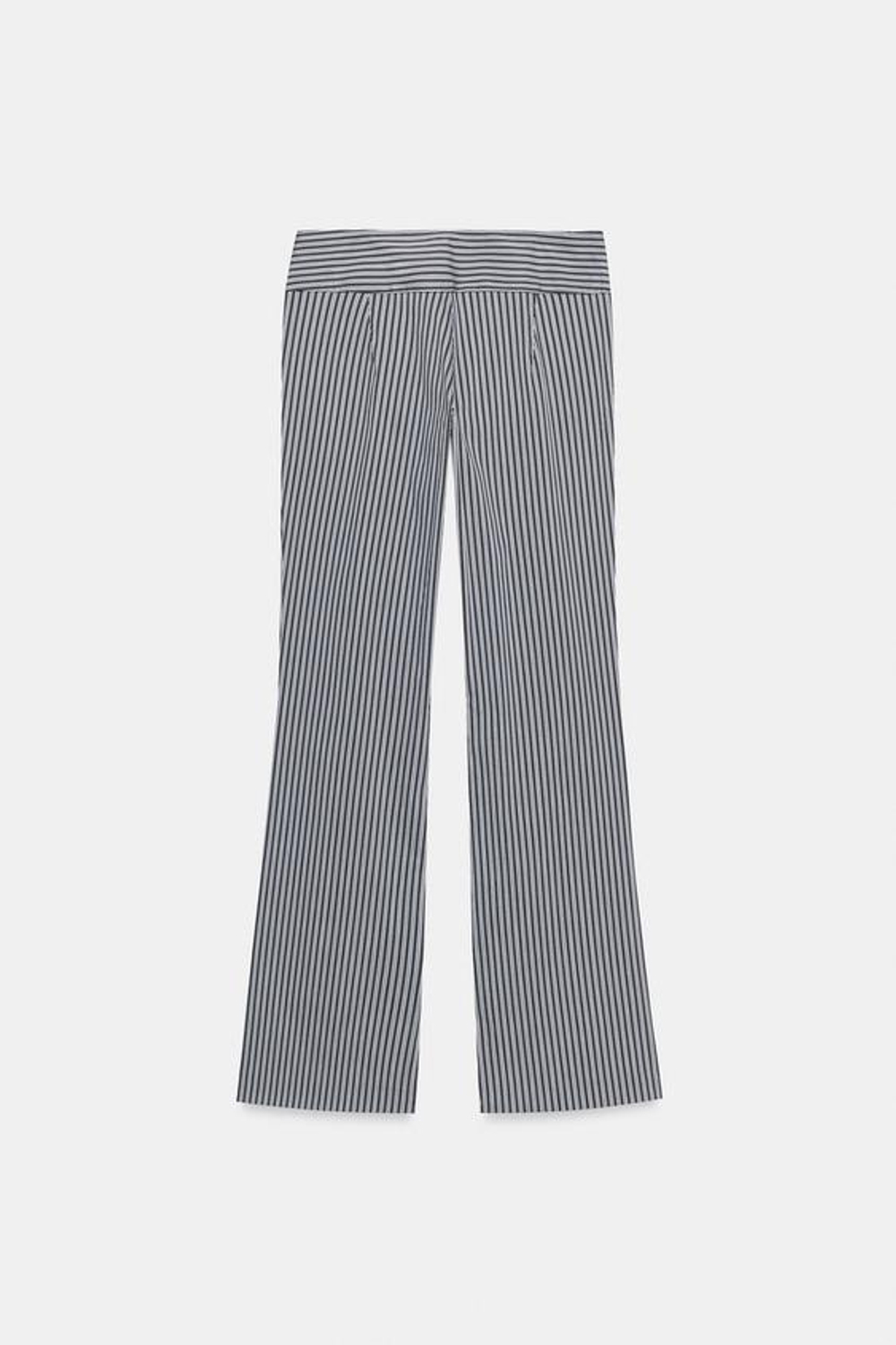 ZARA БРЮКИ FLARE В ПОЛОСКУ, ЧЕРНЫЙ/БЕЛЫЙ