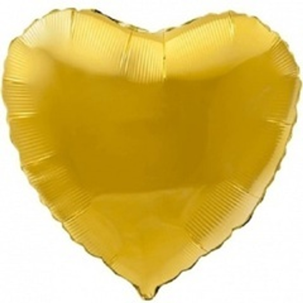 Р 18" Сердце, Золото, 1 шт.