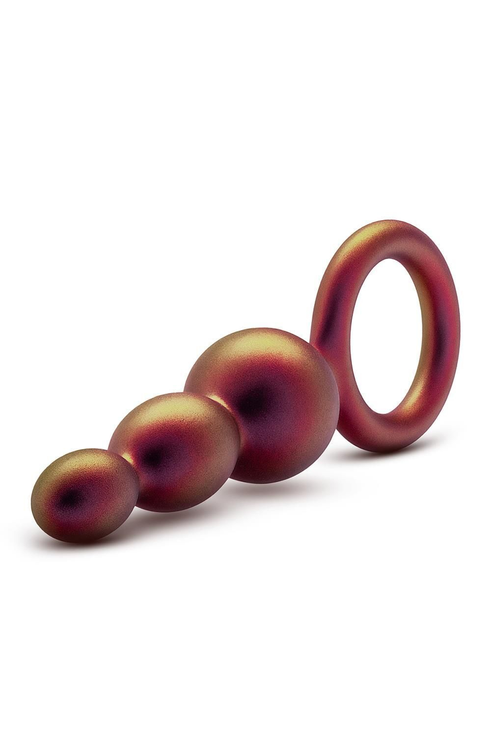 Массажер для анальной стимуляции цвета бронзы Matrix Beaded Loop Plug - 13,3 см. (Цвет: коричневый)