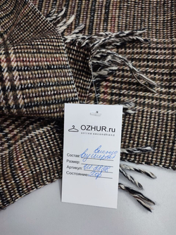 Шарф в клетку с бахромой