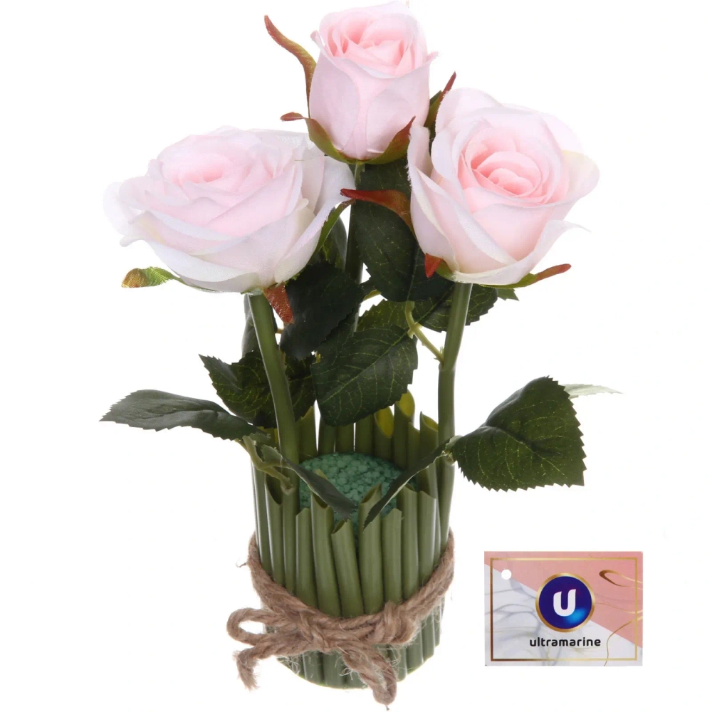 Цветочная композиция «Весенняя рапсодия» 14*23см Роза розовая