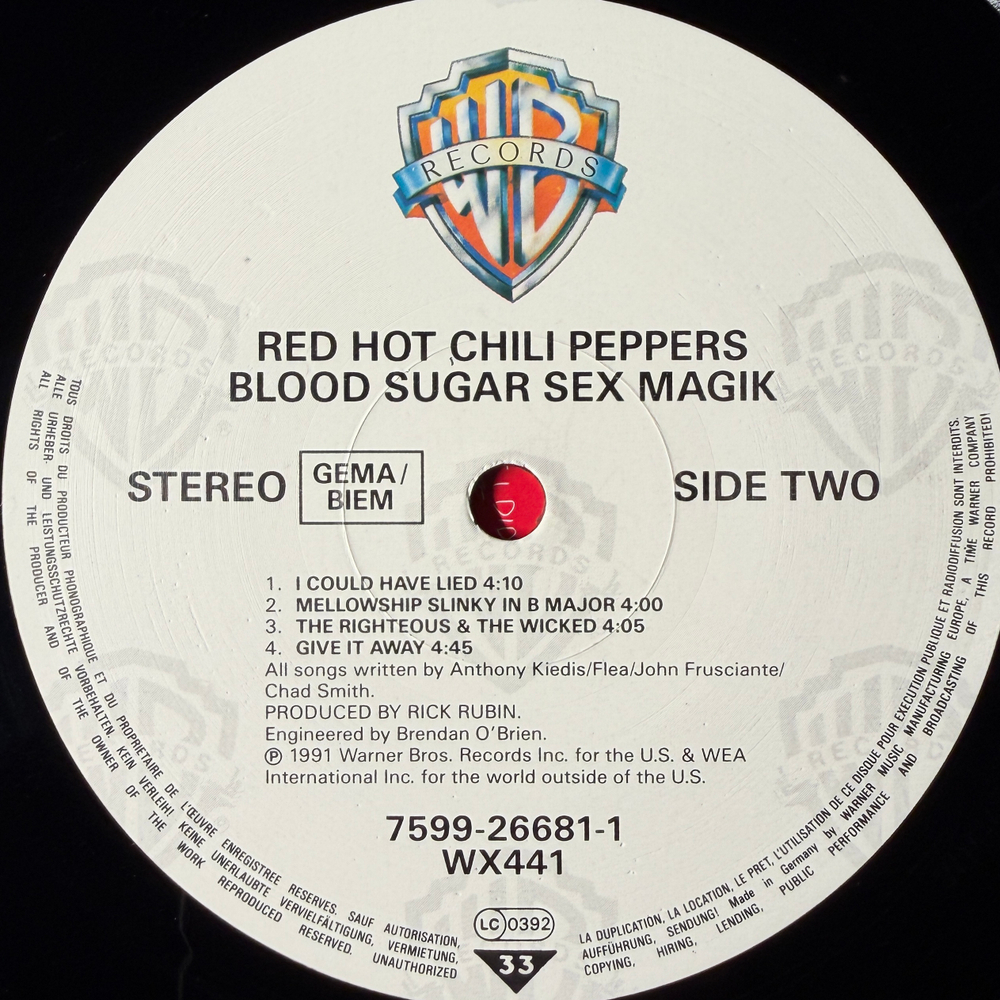 Red Hot Chili Peppers ‎– Blood Sugar Sex Magik 2LP (германия 1991г.)