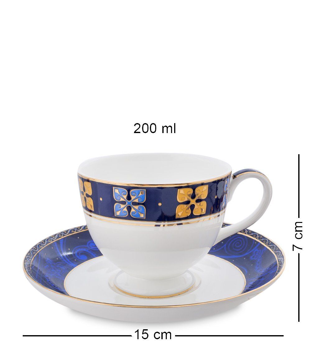 Pavone JK-195 Чайный сервиз 15 пр. на 6 перс. «Золотой Палермо» (Gold Palermo  )