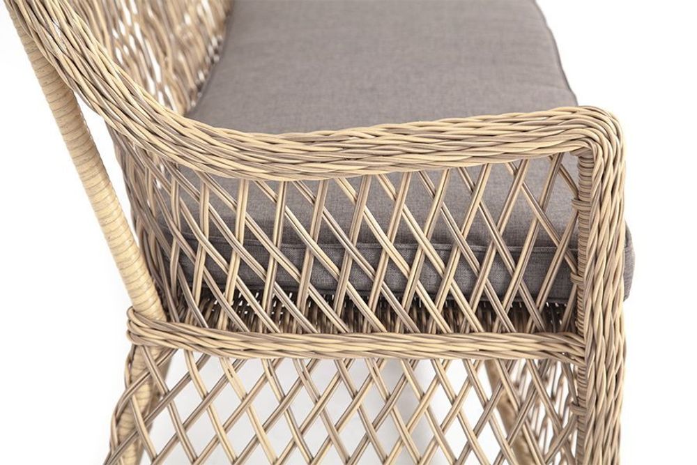 "Латте" диван двухместный из искусственного ротанга, цвет соломенный