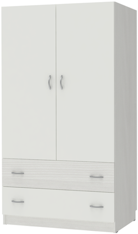 Шкаф 2-х створчатый КарИВи Кадет Белое Дерево Белый