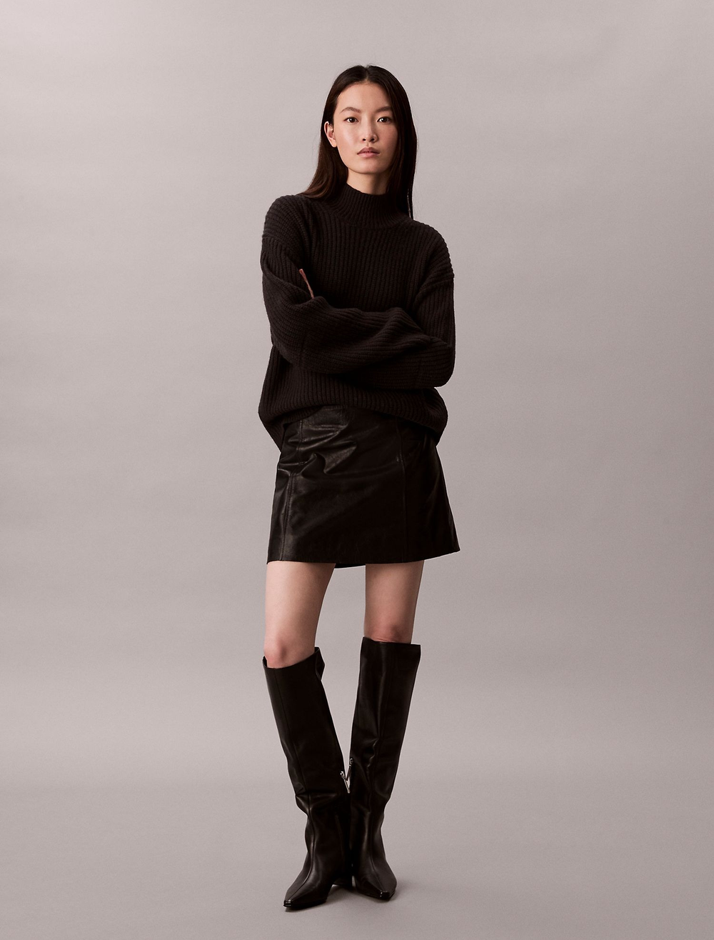 Свитер Calvin Klein Rib Chunky Relaxed Turtleneck Sweater Black