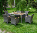 Обеденный комплект ROYAL FAMILY AMELIA серого цвета на 6 персон