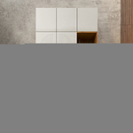 Шкаф Агератум МДФ двухсекционный с антресолью и стеллажом Лайн флай (0,27) А10029 матовая - Орех Экко 9459  150*60*240