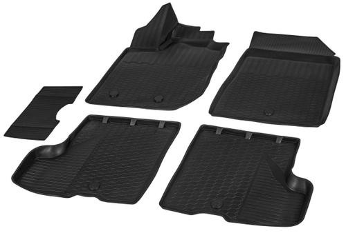 Коврики в салон автомобиля Rival для Lada Xray 2015-н.в./Xray Cross 2018-н.в. (без вещевого ящика), полиуретан, с крепежом, 5 частей, 16007004