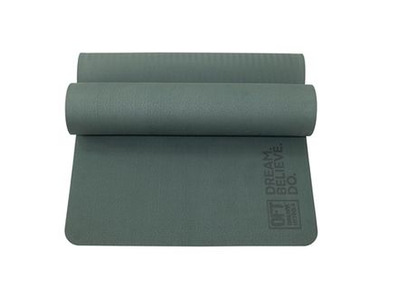 Коврик для йоги и фитнеса 185 х 80 см толщина 8 мм TPE темно-зеленый