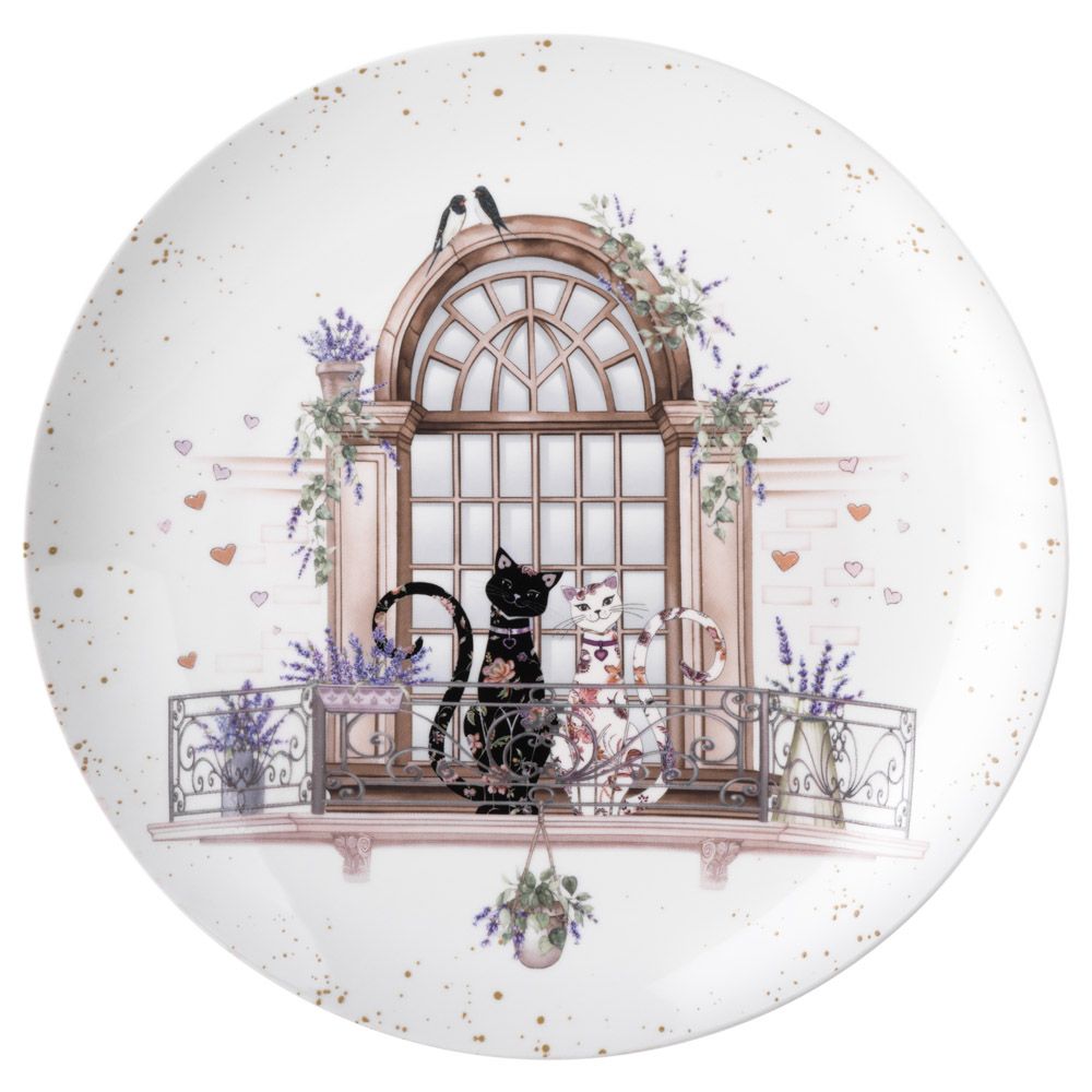 НАБОР ТАРЕЛОК ОБЕДЕННЫХ LEFARD "ЛАВАНДОВЫЕ КОТЫ" 2 ШТ. 25,5*2,5 СМ (КОР=12НАБ.)
