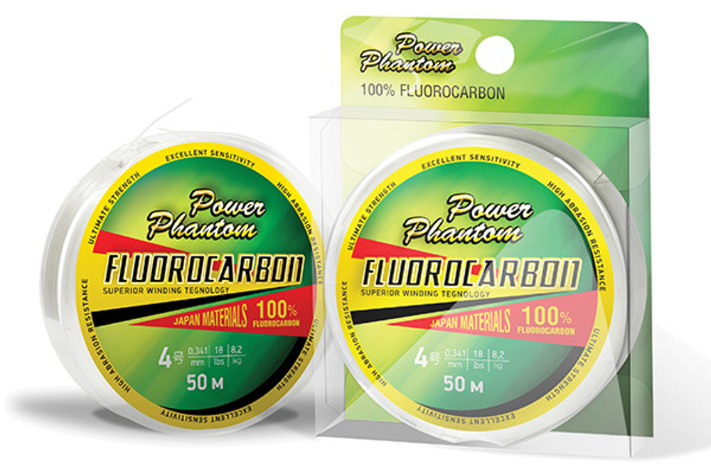 Леска Power Phantom Fluorocarbon, 2,5 0,26мм, 5 кг,прозрачный, 50м