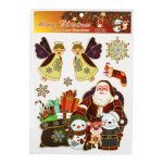 Наклейка новогодняя 21.5*30.5 см, 4 вида микс , пакет