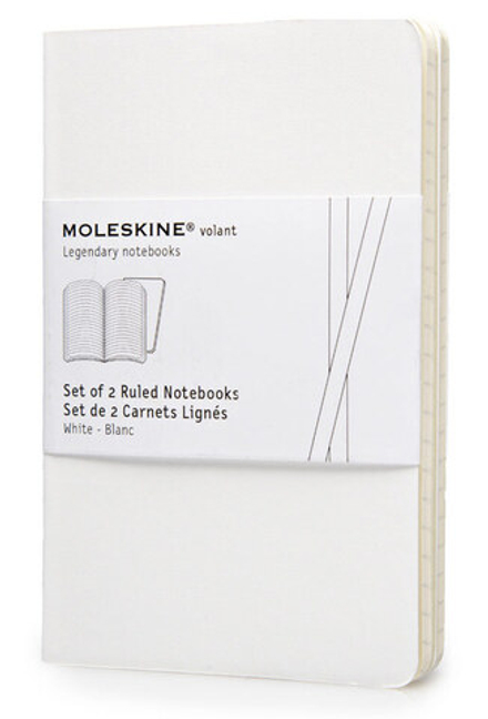 Блокнот Moleskine Volant (QP711WH) Pocket 90x140мм 80стр. линейка мягкая обложка белый (2шт)