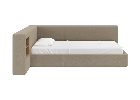 Диван-кровать Cube c нишей M (бежевый, букле)