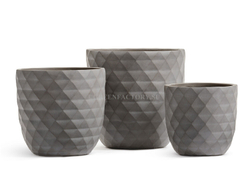 Кашпо TREEZ ERGO - серия Diamond - Чаша-конус - Мокко