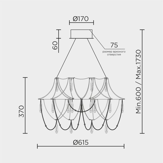 Подвесная люстра MODELUX premium ML.5603.600P BS