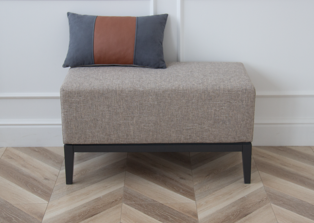 Банкетка Fjord 80 см (бежевый рогожка, бук под эмалью)