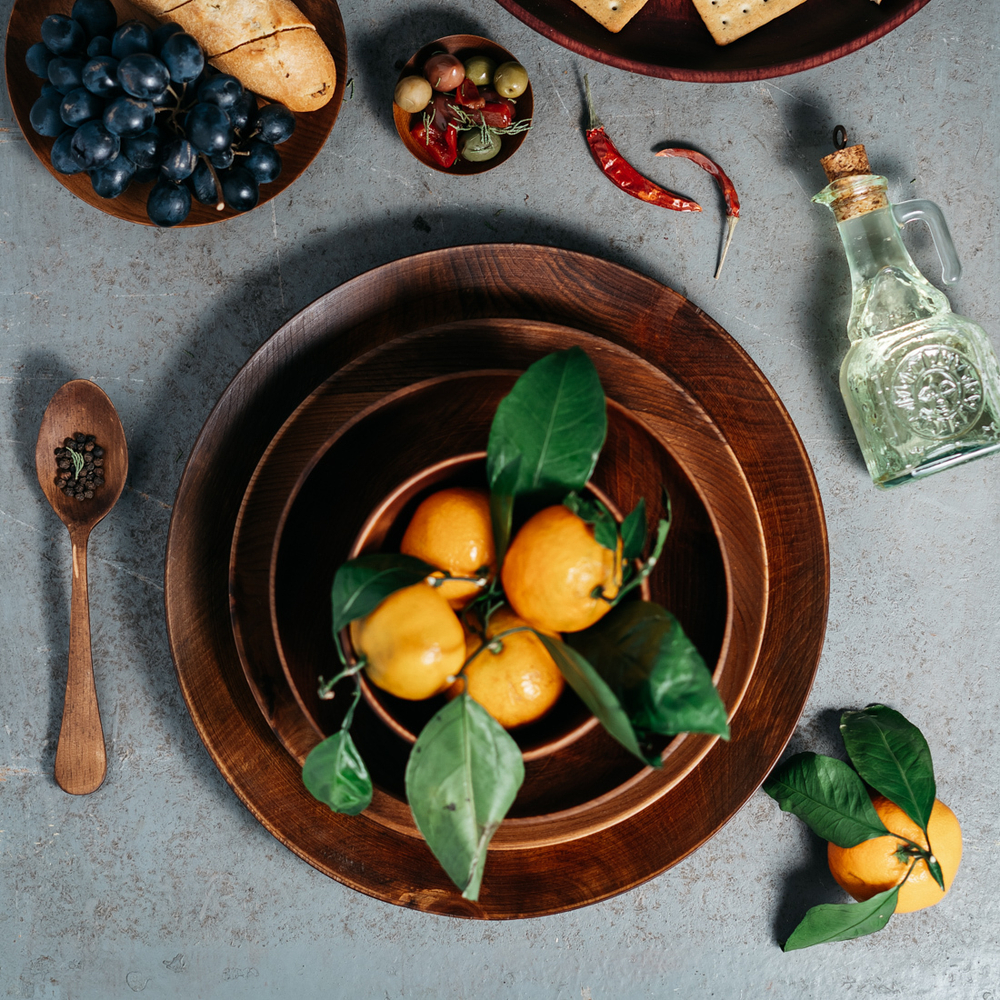 Набор деревянных тарелок блюдо Art of Siberia из древесины Сибирского Кедра TN47