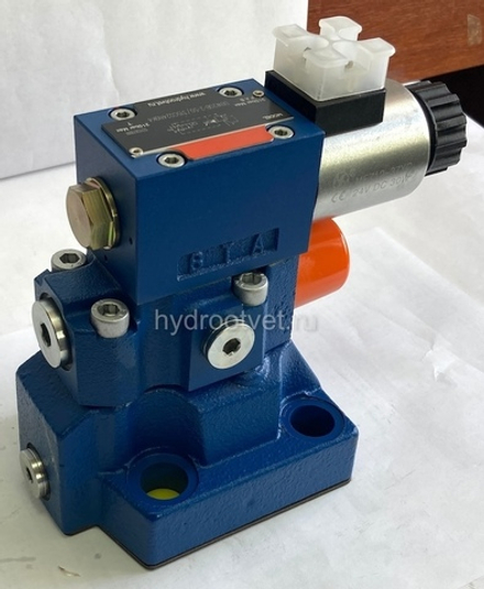 DBW20B2-5X/100YCW220-50N9K4 - Предохранительный клапан Ду25 с давлением настройки до 100 бар, управление - Y - внешний дренаж с разгрузкой B = открыт с электроуправлением W220