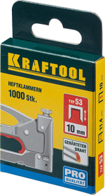 KRAFTOOL тип 53 (A/10/JT21) 10 мм, 1000 шт, калибр 23GA, скобы для степлера (31670-10)