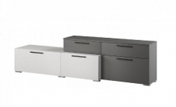 Альберо Тумба ТВ белый/графит серый