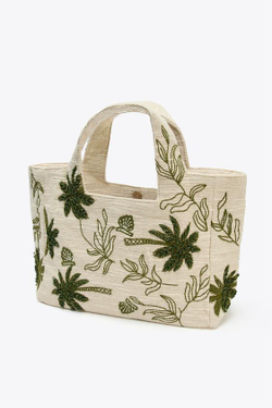 ZARA ТКАНАЯ СУМКА С РИСУНКАМИ, ЭКРЮ