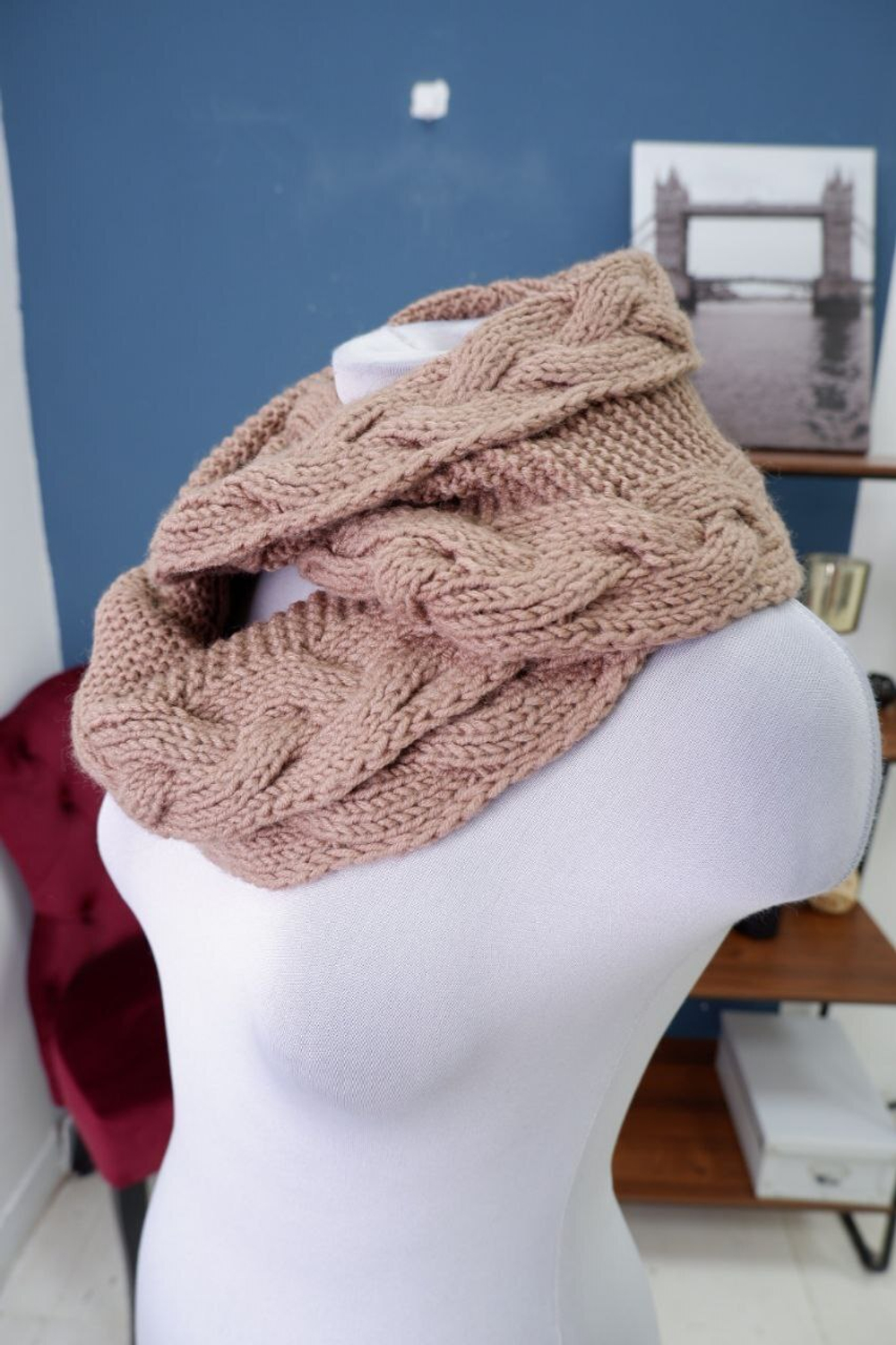 Шарф-снуд бежевый