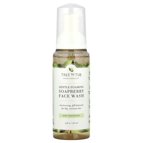 Tree To Tub, Нежная пенка для умывания Soapberry, для сухой, чувствительной кожи, без запаха, 120 мл (4 жидк. Унции)