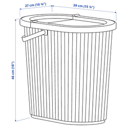 IKEA DAMMÄNG  (ИКЕА ДАММÄНГ)  -  Корзина с крышкой, серо-бежевый, 26 л