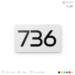 Номер на дверь 736, табличка на дверь для офиса, квартиры, кабинета, аудитории, склада, белая 120х70 мм, Айдентика Технолоджи